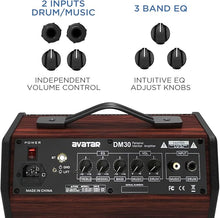 Load image into Gallery viewer, AVATAR DM30 DRUM AMP MONITOR WITH BLUETOOTH 30 WATTS RMS