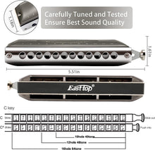 Load image into Gallery viewer, East top Chromatic Harmonica 12-Hole 48 Tones Key of C Forerunner Harmonica-(8158806245631)