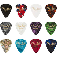 Load image into Gallery viewer, Fender Celluloid Picks 351 shape variety pack with multiple colors and traditional feel