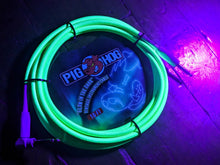 Load image into Gallery viewer, PIG HOG GLOW IN THE DARK INSTRUMENT CABLE, PCH10GLOR RIGHT ANGLE 10FT