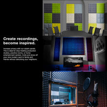 Load image into Gallery viewer, 6 Pack of Acoustic Studio Panel Foam with More Wedges 2" X 12" X 12" Sound-Proofing/Sound Absorption
