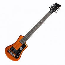 Load image into Gallery viewer, Hofner HOF-HCT-SH-MO-O Shorty Electric Travel Guitar - Metallic Orange - with Gig Bag