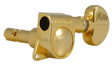 Charger l'image dans la galerie, Grover 406G6 Mini Locking Rotomatics avec bouton rond - Mécaniques pour guitare, 6 en ligne, côté basse (gauche) - Or