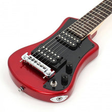 Load image into Gallery viewer, Hofner HOF-HCT-SH-DLX- R-O Deluxe Shorty Electric Travel Guitar - Red - with Gig Bag
