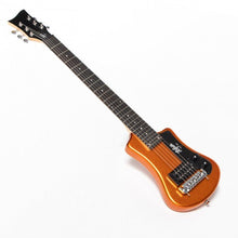 Load image into Gallery viewer, Hofner HOF-HCT-SH-MO-O Shorty Electric Travel Guitar - Metallic Orange - with Gig Bag