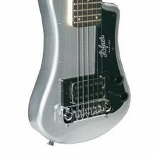 Load image into Gallery viewer, Hofner HCT-SH-SBT-O Shorty Travel Electric Guitar Metallic Silver with Gig Bag