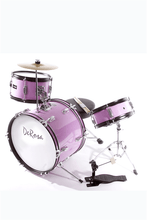 Load image into Gallery viewer, De Rosa USA 3-piece kids junior drum set with purple birch wood shells and cymbal