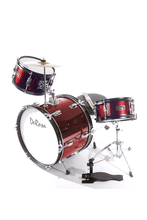 Load image into Gallery viewer, De Rosa USA 3-piece 16" kids junior drum set with birch wood shells, cymbal, stool, pedal, and sticks