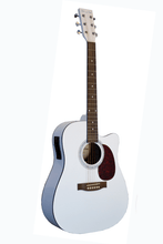 Load image into Gallery viewer, Glen Burton USA Deluxe Acoustic Electric Guitar with cutaway and spruce top in white finish