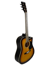 Load image into Gallery viewer, Huntington USA Cutaway dreadnought acoustic guitar with sunburst finish and steel strings