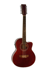 Load image into Gallery viewer, De Rosa USA 12 string thin line acoustic electric guitar with cutaway in dark wood finish