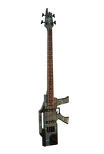 Load image into Gallery viewer, Glen Burton USA AK47 electric bass guitar with machine gun shape and black anodized hardware