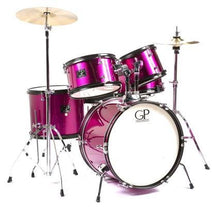 Load image into Gallery viewer, Granite Percussion JR5 5 Piece Junior Drum Set w/Cymbals, Throne & More
