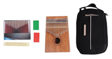 Load image into Gallery viewer, Kalimba Large 17 Keys Semi Hollow Body Made of Solid Mahogany Wood with Carrying Bag, Tuning Key and more