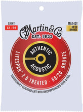 Load image into Gallery viewer, MARTIN MA140T LIGHT 12 - 54 BRONZE 80/20 AUTHENTIC ACOUSTIC LIFESPAN® 2.0 GUITAR STRINGS