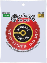 Load image into Gallery viewer, MARTIN MA170T EXTRA LIGHT 10 - 47 BRONZE 80/20 AUTHENTIC ACOUSTIC LIFESPAN® 2.0 GUITAR STRINGS