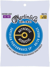 Load image into Gallery viewer, Martin Authentic Acoustic custom light 80/20 bronze guitar strings pack for superior tone and tuning stability