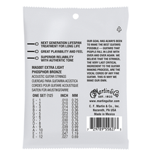 Load image into Gallery viewer, MARTIN MA500T EXTRA LIGHT 10 - 47 PHOSPHOR BRONZE AUTHENTIC ACOUSTIC LIFESPAN® 2.0 GUITAR STRINGS0