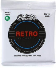 Load image into Gallery viewer, Martin Retro® extra light acoustic guitar strings MM10 nickel Monel wrap corrosion resistant pack