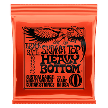 Load image into Gallery viewer, ERNIE BALL 2215 Skinny Top Heavy Bottom nickel wound electric guitar strings 10-52 gauge in orange packaging