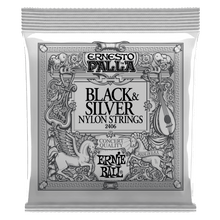 Load image into Gallery viewer, ERNIE BALL ERNESTO PALLA 2406 BLACK & SILVER NYLON CLASSICAL GUITAR STRINGS-(6924794396866)
