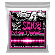 Load image into Gallery viewer, ERNIE BALL SUPER SLINKY 2923 M-STEEL ELECTRIC GUITAR STRINGS - 9-42 GAUGE-(6924730630338)