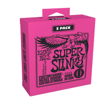 Load image into Gallery viewer, ERNIE BALL 3223 SUPER SLINKY NICKEL WOUND ELECTRIC GUITAR STRINGS 3 PACK - 9-42 GAUGE-(6632633925826)