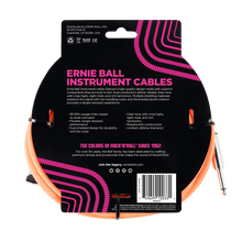 Load image into Gallery viewer, ERNIE BALL 10' BRAIDED STRAIGHT / ANGLE INSTRUMENT CABLE - NEON ORANGE P06079-(6704879141058)