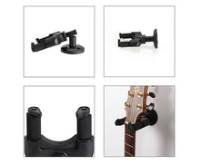 Load image into Gallery viewer, Instrument Wall Hanger with Safety Stoppers - Fits All Instruments Guitars, Bass, Mandolin, Banjo, Ukulele