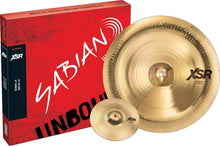 Load image into Gallery viewer, SABIAN XSR5005EB 2-pack cymbal set with 10" splash and 18" Chinese effects cymbals in red SABIAN box