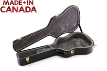 Load image into Gallery viewer, Open hardshell regular acoustic guitar case with plush interior and locking fasteners made in Canada
