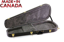 Load image into Gallery viewer, Open hardshell tear drop electric guitar case with plush interior and heavy-duty hardware made in Canada
