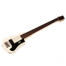 Load image into Gallery viewer, Hofner HOF-HCT-SHB-WH-O Shorty Electric Travel Bass Guitar - White - with Gig Bag