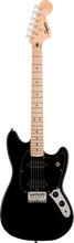 Load image into Gallery viewer, Fender Limited Edition Squier Sonic Mustang HH short scale electric guitar black with maple neck and dual humbuckers

