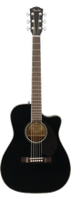 Charger l'image dans la galerie, Fender CC-60SCE Concert Cutaway Acoustic Electric Guitar, Walnut Fingerboard, Black - See Description
