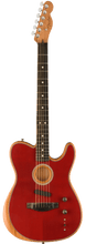 Charger l'image dans la galerie, Fender American Acoustasonic Telecaster crimson red acoustic-electric guitar with ebony fingerboard and mahogany neck
