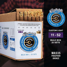 Load image into Gallery viewer, Martin Authentic Acoustic Strings Custom Light 25 Sets Bulk Box Phosphor Bronze with Superior Performance Sp
