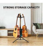 Load image into Gallery viewer, GUITTO Triple Guitar Stand Floor Stand Universal for Acoustic Electric Guitars Bass Banjos Folding Multi Guitar Stands GGS-06T
