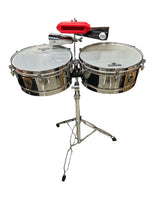 Load image into Gallery viewer, Latin Percussion Matador 14'' and 15'' Timbales - Chrome - PRE OWNED
