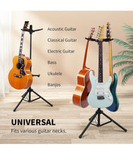 Load image into Gallery viewer, GUITTO Triple Guitar Stand Floor Stand Universal for Acoustic Electric Guitars Bass Banjos Folding Multi Guitar Stands GGS-06T
