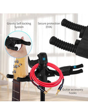 Load image into Gallery viewer, GUITTO Triple Guitar Stand Floor Stand Universal for Acoustic Electric Guitars Bass Banjos Folding Multi Guitar Stands GGS-06T
