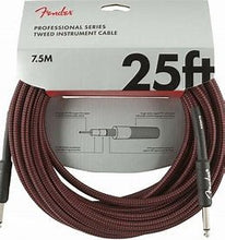 Load image into Gallery viewer, FENDER PROFESSIONAL SERIES RED TWEED 25 FOOT INSTRUMENT CABLES
