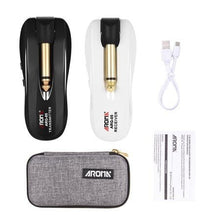 Load image into Gallery viewer, AROMA ARG-05 WIRELESS GUITAR AUDIO TRANSMISSION SYSTEM TRANSMITTER RECEIVER BUILT-IN RECHARGEABLE BATTERY 115 FEET TRANSMISSION DISTANCE
