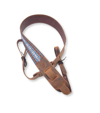 Load image into Gallery viewer, DEERING S-RETRO-EH RETRO LEATHER CRADLE BANJO STRAP - TRIBAL BLUE
