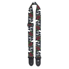 Charger l'image dans la galerie, 2” SKULLS &amp; ROSES POLYESTER GUITAR STRAP
