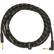 Load image into Gallery viewer, FENDER DELUXE SERIES, STRAIGHT/ANGLE, 10 FOOT BLACK AND WHITE TWEED INSTRUMENT CABLE
