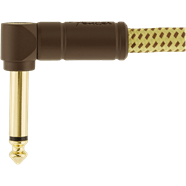 Load image into Gallery viewer, FENDER DELUXE SERIES, STRAIGHT/ANGLE, 10 FOOT YELLOW AND BROWN TWEED INSTRUMENT CABLE
