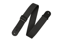 Load image into Gallery viewer, Levy’s Polypropylene Guitar Strap with polyester ends and adjustable tri-glide buckle in black, 2 inches wide, 62 inches long
