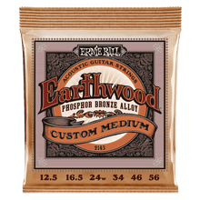 Charger l'image dans la galerie, Ernie Ball 2143/3543 Custom Medium Earthwood Phosphor Bronze Acoustic Guitar Strings 12.5-56 Gauge

