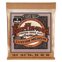 Charger l'image dans la galerie, Ernie Ball 2143/3543 Custom Medium Earthwood Phosphor Bronze Acoustic Guitar Strings 12.5-56 Gauge
